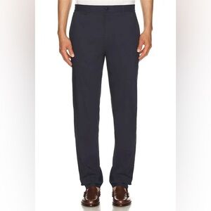 Theory Men's Curtis Eco Crunch Linen Pants Navy Blue Medium